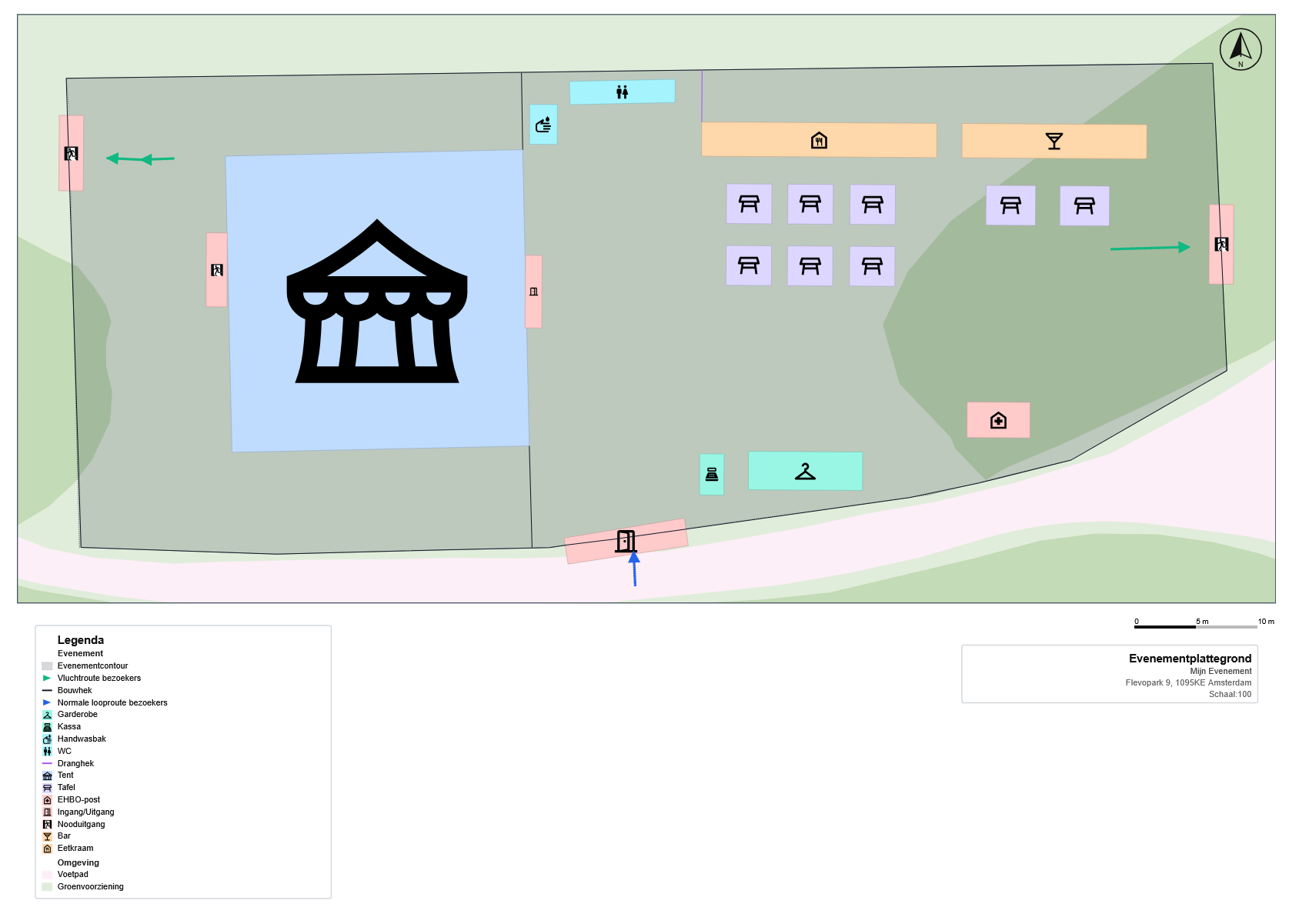Voorbeeld van het eindresultaat als evenementtekening